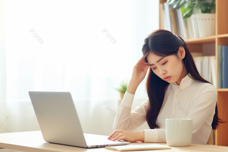 职场女性生病头晕头痛抚摸额头亚健康,高清,摄影图,摄影图片,图片大全,摄影图免费下载